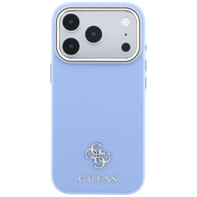 3. Etui Guess Saffiano Small 4G & Classic Logo MagSafe na iPhone 18 Pro / 17 Pro - jasnoniebieskie