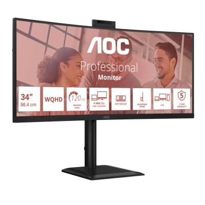 25. Monitor AOC 86,3 cm (34") CU34E4CW 21:09 2xHDMI+DP+USB-C+Webcam Curv.