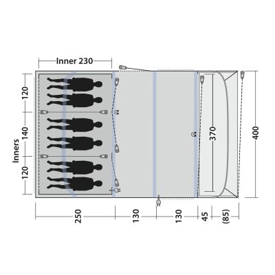 3. Namiot tunelowy Outwell Florida 6 Air 6 os. Zielony