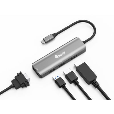 4. Equip 133485 zewnętrzna karta graficzna usb 3840 x 2160 px Czarny, Srebrny
