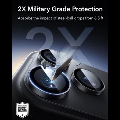 4. Szkło hartowane na aparat ESR Armorite Camera Protector 2-Pack na iPhone 18 Pro / 18 Pro Max - czarne