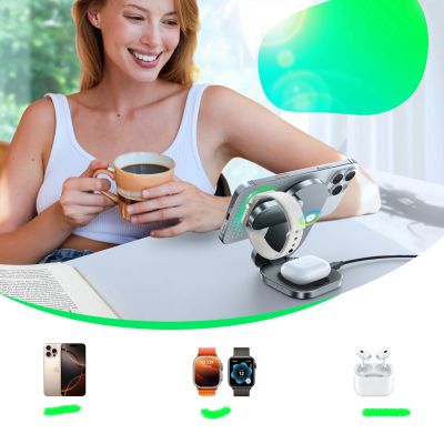 4. Ładowarka indukcyjna Joyroom JR-W17 Qi 3w1 bezprzewodowa - czarna