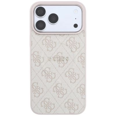 3. Etui Guess Embossed 4G Ring Classic MagSafe na iPhone 18 Pro / 17 Pro - różowe