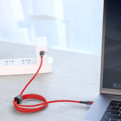 8. Kabel Baseus CATKLF-H09 USB-C - USB-C PD QC 60W 3A 480Mb/s 2m - czerwony