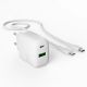 4. Ładowarka sieciowa Puro PROLITE 20W USB-A / USB-C + kabel USB-C - USB-C 1.2m - biała