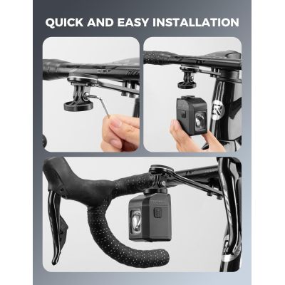 2. Rockbros lampka rowerowa przednia 1600LM biała