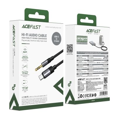 5. Kabel Acefast J11 USB-C do mini jack 3.5mm 1m - czarny