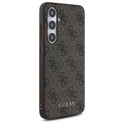 4. Guess GUHCS24FEG4GFBR S24 FE S721         brązowy/brown hardcase 4G Metal Gold Logo