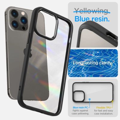 8. Etui Spigen Ultra Hybrid na iPhone 14 Pro - czarny mat