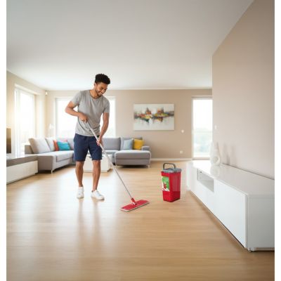 28. GREENBLUE MOP PŁASKI Z WIADREM I WYCISKACZEM MAXICLEAN + DWA WKŁADY MICROFIBRA HQ, POJEMNOŚĆ 8L GB870