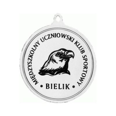 9. Medal srebrny z miejscem na emblemat 50 mm - medal stalowy grawerowany laserem- RMI