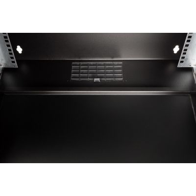 19. Szafa sieciowa wisząca 19" 12U, SOHO PRO 595 x 540 x 400 mm, drzwi szyba, czarny, niezłożona, 60kg