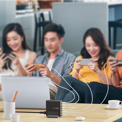7. Stacja ładująca Tech-protect DC80W-GAN 6-PORT PD80W/QC3.0 - czarne