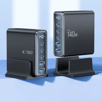 3. Stacja ładująca Tech-Protect DC140W-GAN 5-PORT PD140W/QC3.0 - czarna