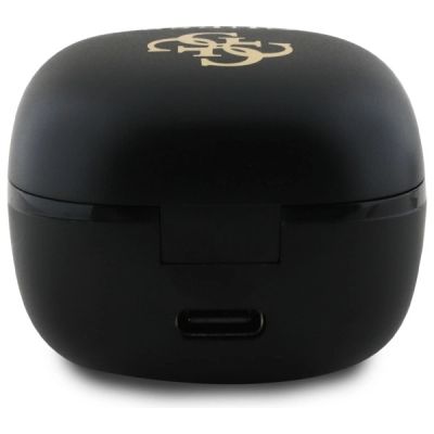 4. Słuchawki Bluetooth Guess Iridescent 4G Printed Logo TWS + stacja dokująca - czarne