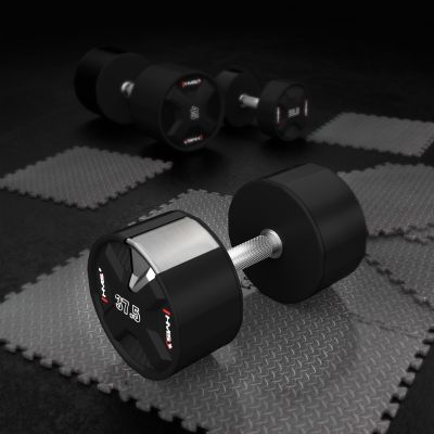 7. HPC SET ZESTAW HANTLI POLIURETANOWYCH 2 x 27.5 - 37.5 KG CPU (325 KG) HMS