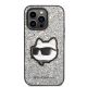 3. Etui Karl Lagerfeld Glitter Choupette Patch na iPhone 14 Pro - srebrne