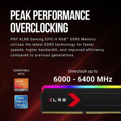 6. PNY MD32GK2D5600036XRGB moduł pamięci 32 GB 2 x 16 GB DDR5 288-pin DIMM