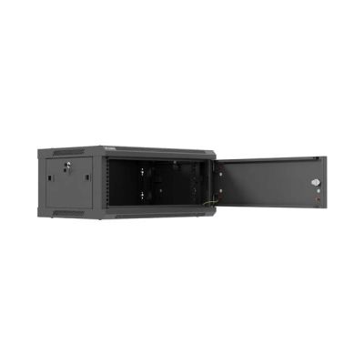 25. LANBERG SZAFA INSTALACYJNA RACK WISZĄCA 19" 4U 600X450 CZARNA DRZWI METALOWE (FLAT PACK)