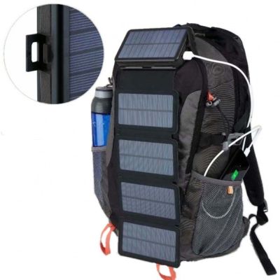 7. POWERNEED SKŁADANY PANEL SOLARNY Z POWER BANKIEM PV 9W 20000MAH LI-POLY 2X USB 2A CZARNY ES20000B