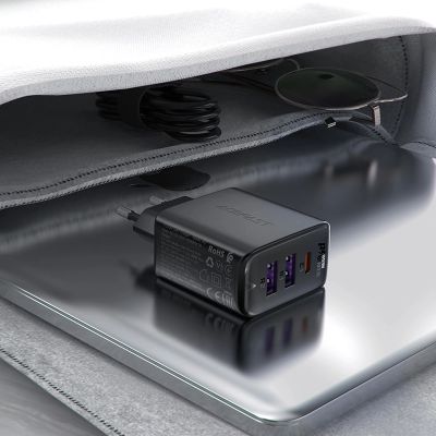 6. Ładowarka Acefast A57 PD 35W GaN 2 x USB-A + USB-C z 3 portami - czarna