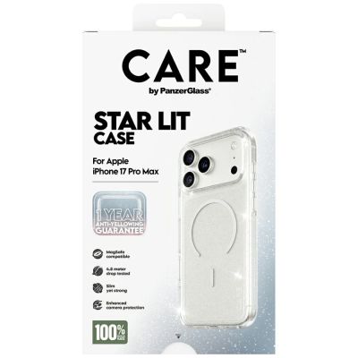 5. Etui CARE by PanzerGlass Flagship Urban Explorer w. White MagSafe na iPhone 17 Pro Max - przezroczysto-brokatowe