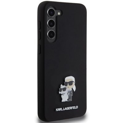 4. Etui Karl Lagerfeld Silicone Karl&Choupette Metal Pin na Samsung Galaxy S23+ - czarne