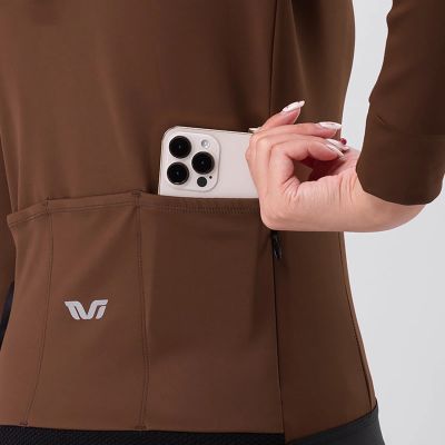 4. Bluza kolarska damska Rockbros YDWT006 TVI ocieplana jesień/zima M - brązowa