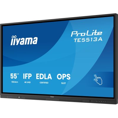 29. iiyama TE5513A-B2AG signage display Interaktywny płaski panel 138,7 cm (54.6") Wi-Fi 500 cd/m2 4K Ultra HD Czarny Ekran dotykowy Procesor wbudowany Android 24/7