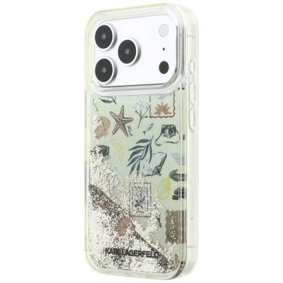 2. Etui Karl Lagerfeld Liquid Glitter Beach & Sand na iPhone 17 Pro / 18 Pro - beżowe