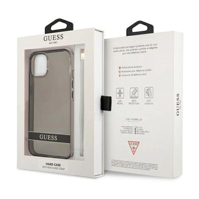 8. Etui Guess Translucent Strap na iPhone 13 mini - czarne