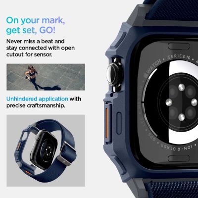 11. Pasek Spigen Lite Fit "Pro" na Apple Watch 10 46 mm - granatowy