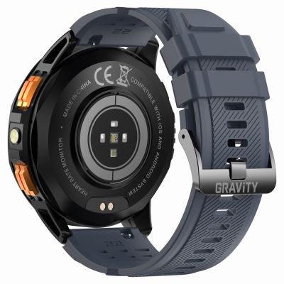 12. Smartwatch Męski GRAVITY GPS GT24-1 Czarny Pasek Silikonowy + Granatowy Pasek Silikonowy