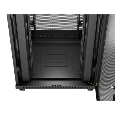 12. Szafa instalacyjna rack stojąca 19" 37U 800X800 czarna drzwi perforowane LCD Lanberg (Flat Pack)