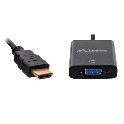2. Adapter Lanberg AD-0017-BK (HDMI M - D-Sub (VGA) F; 0,20m; kolor czarny)