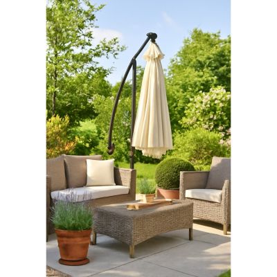 2. Extralink Black Forest Garden Umbrella with Side Panels, Large 3m Beige Cantilever Parasolowy do patio ze wspornikiem Sześciokąt Beżowy, Czarny