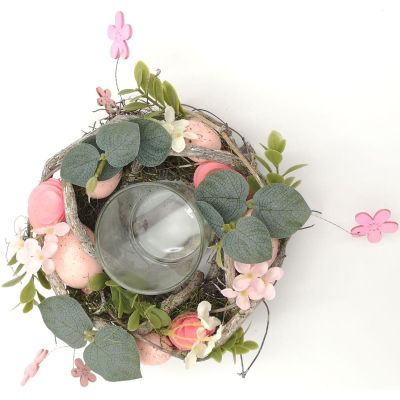 9. ŚWIECZNIK DEKORACYJNY RÓŻOWY 16CM NA TEA LIGHT
