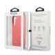 8. Etui Guess Silicone Script Metal Logo na Samsung Galaxy S22+ - fuksjowy