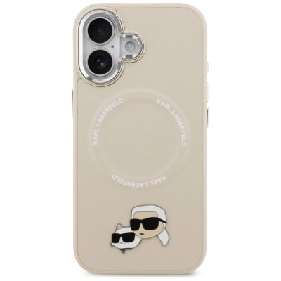 3. Etui Karl Lagerfeld Karl & Choupette Pins MagSafe do iPhone 17 - beżowe