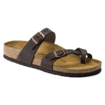 Klapki damskie Birkenstock Mayari Habana Narrow japonki na wąską stopę skóra nubukowa brązowe (0171323)