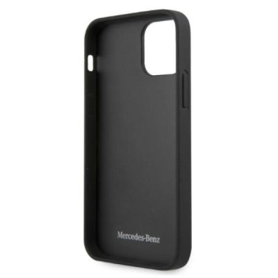 7. Etui Mercedes Leather Perforated Area na iPhone 12 Pro Max - czarne