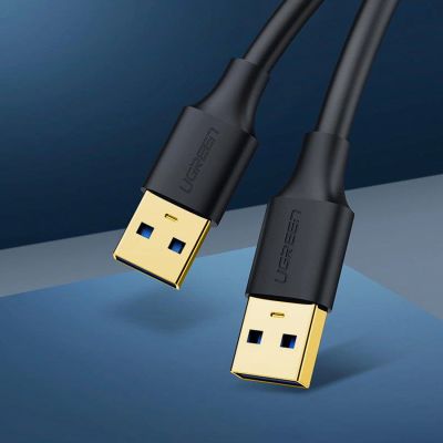 7. Kabel Ugreen US128 10370 USB-A 3.0 / USB-A 3.0 5Gb/s 1m - czarny