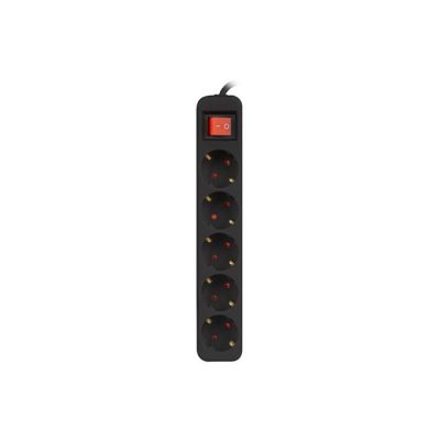 LANBERG LISTWA PRZEDŁUŻACZ 1.5M 5X 230V SCHUKO Z WYŁĄCZNIKIEM KABEL WYKONANY Z PEŁNEJ MIEDZI CZARNA