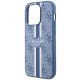 6. Etui Guess 4G Printed Stripes MagSafe na iPhone 14 Pro - niebieskie