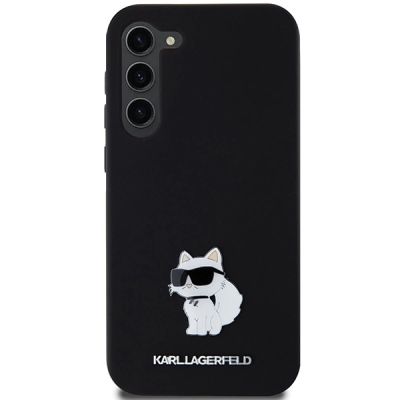 3. Etui Karl Lagerfeld Silicone Choupette Metal Pin na Samsung Galaxy S24+ - czarne