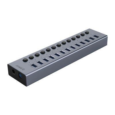 2. Hub Orico BT2U3-13AB 13x USB-A 3.0 z włącznikami - szary