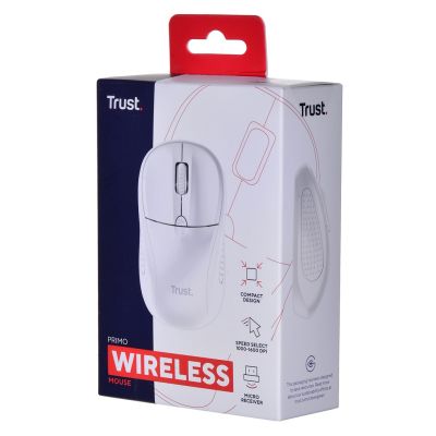 12. Mysz TRUST Primo Wireless Mouse matt white