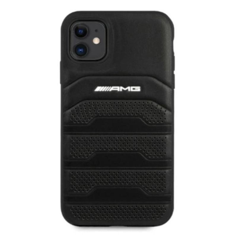 3. Etui AMG Leather Debossed Lines na iPhone 11 / Xr - czarne