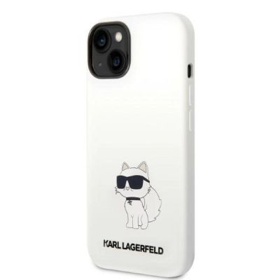 2. Etui Karl Lagerfeld Silicone Choupette MagSafe na iPhone 14 Plus - białe