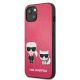 2. Etui Karl Lagerfeld Ikonik Karl&Choupette na iPhone 13 mini - fuksjowe